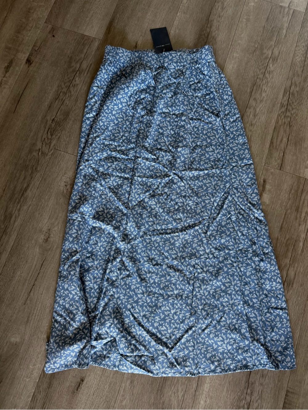 Brandy Melville Blue Floral Print Maxi Skirt